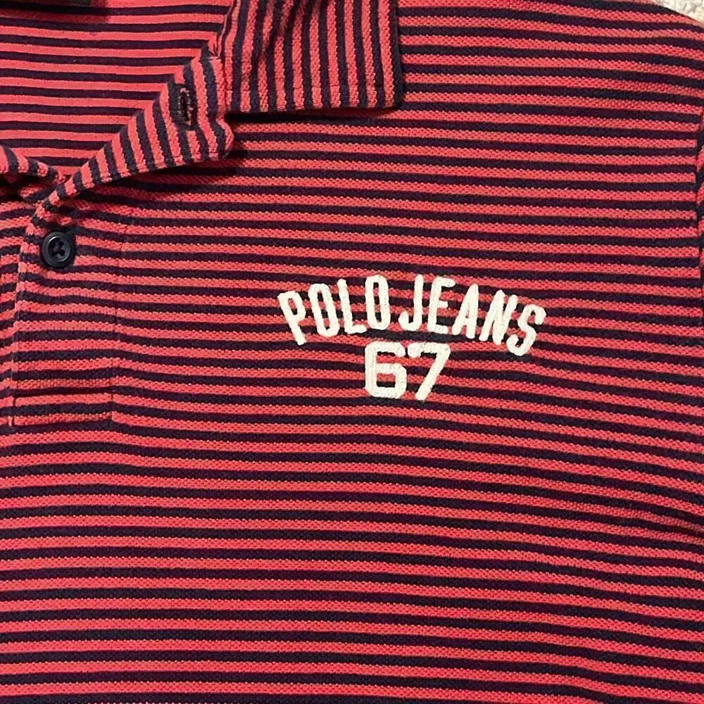 Polo Ralph Lauren‎ Striped Polo Shirt 90’s Y2K Vintage Size Large